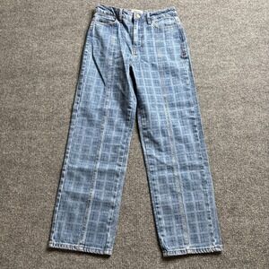 Anthropologie Damson Madder Tovie Laser Check Jeans Women's US 4 UK 8 Indie NWT